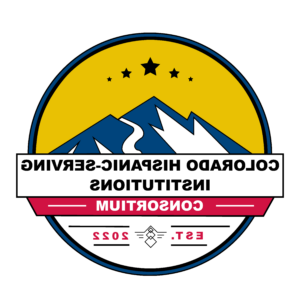 Logo Circle with 5 stars above Mountain with a banner that reads Colorado Hispanic-Serving Institution Consortium